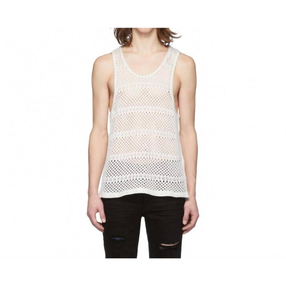 NEW AMIRI boyfriend crochet tank top in ivory